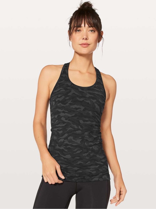 lululemon athletica Tops - Lululemon Athletica Sequoia Camo Print Deep Coal Black Cool Racerback II Tank